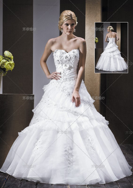 婚纱礼服租赁系列抺胸蓬蓬裙齐地婚纱 sophie073